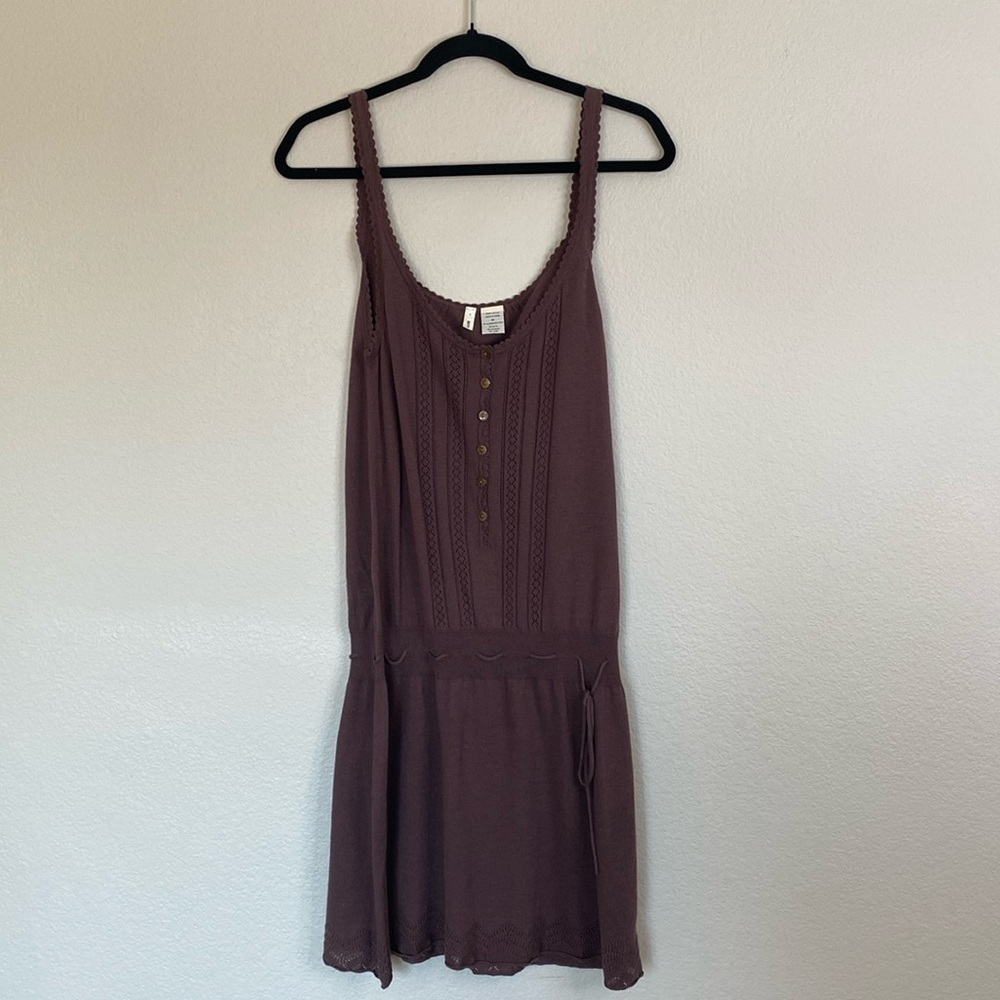 Anthropologie Moth tank sweater dress womenβs medium brown EUC